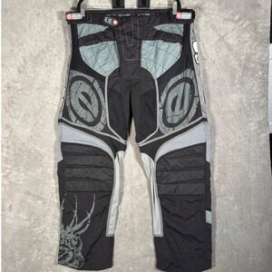 Evil Paintball Pants Men's Size L Black Grey Logo Padded Adjustable Tribal Y2K